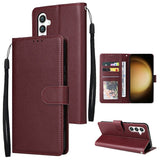 EIDERWOOD Samsung Galaxy S25+ (Plus) / S24+ (Plus) Faux Leather Case with Wallet and Strap - Dark Brown