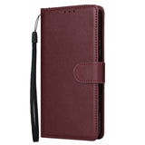 EIDERWOOD Samsung Galaxy S25+ (Plus) / S24+ (Plus) Faux Leather Case with Wallet and Strap - Dark Brown