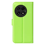 EIDERWOOD OnePlus 13 Shockproof Leather Wallet Cover with Litchi Texture - Green