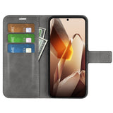 EIDERWOOD OnePlus 13 Leather Flip Case with Wallet - Grey