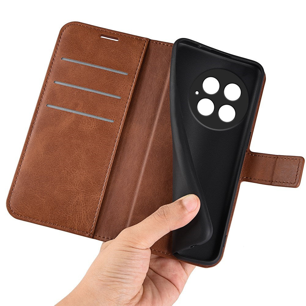 EIDERWOOD OnePlus 13 Leather Flip Case with Wallet - Brown