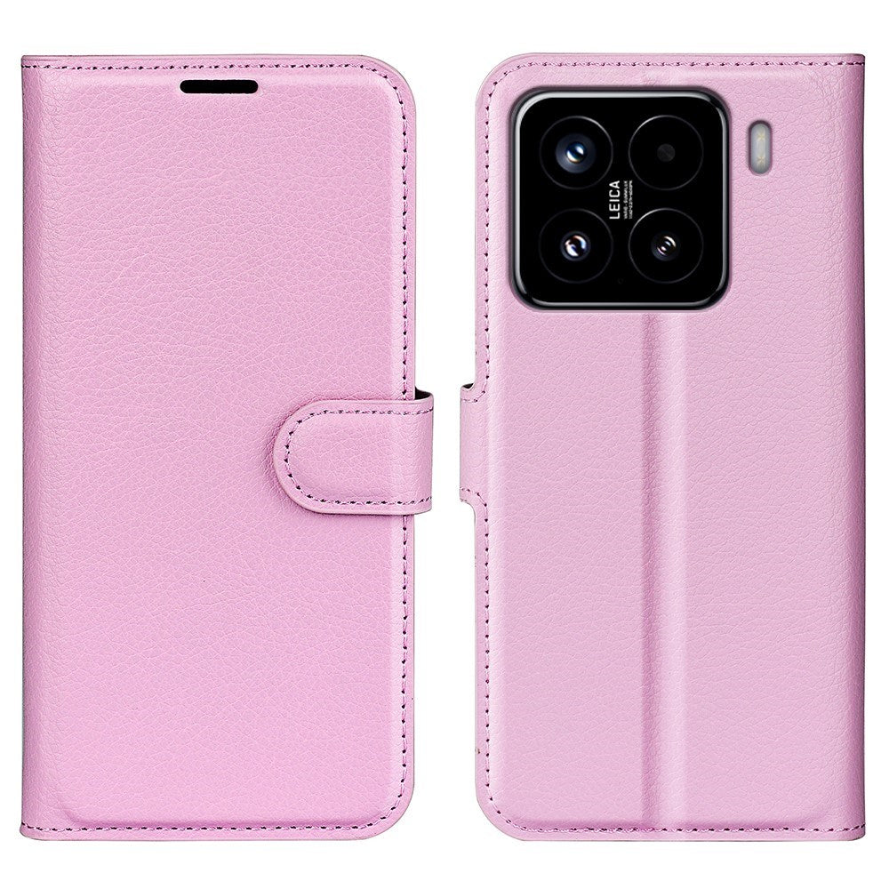 EIDERWOOD Xiaomi 15 Faux Leather Flip Case with Cardholder & Stand Function - Pink