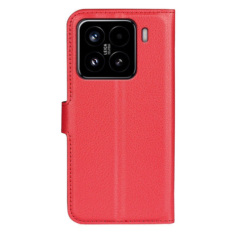 EIDERWOOD Xiaomi 15 Faux Leather Flip Case with Cardholder & Stand Function - Red