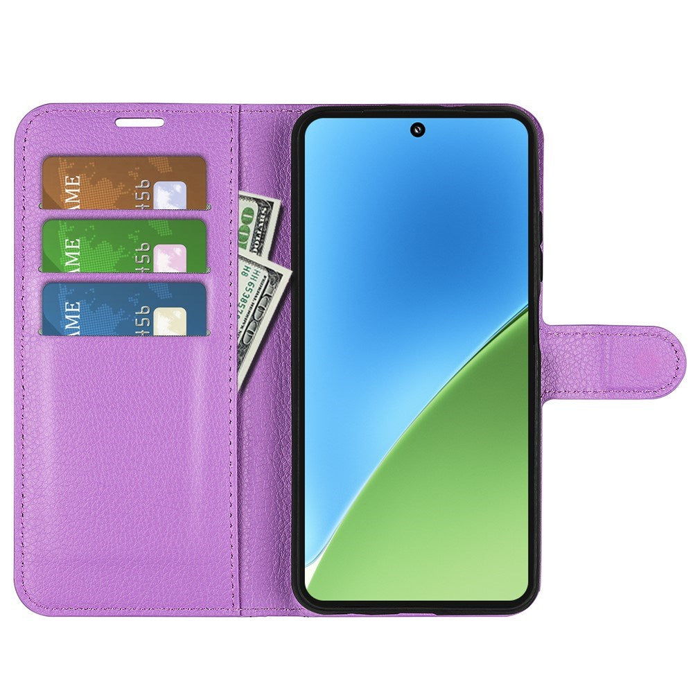 EIDERWOOD Xiaomi 15 Faux Leather Flip Case with Cardholder & Stand Function - Purple