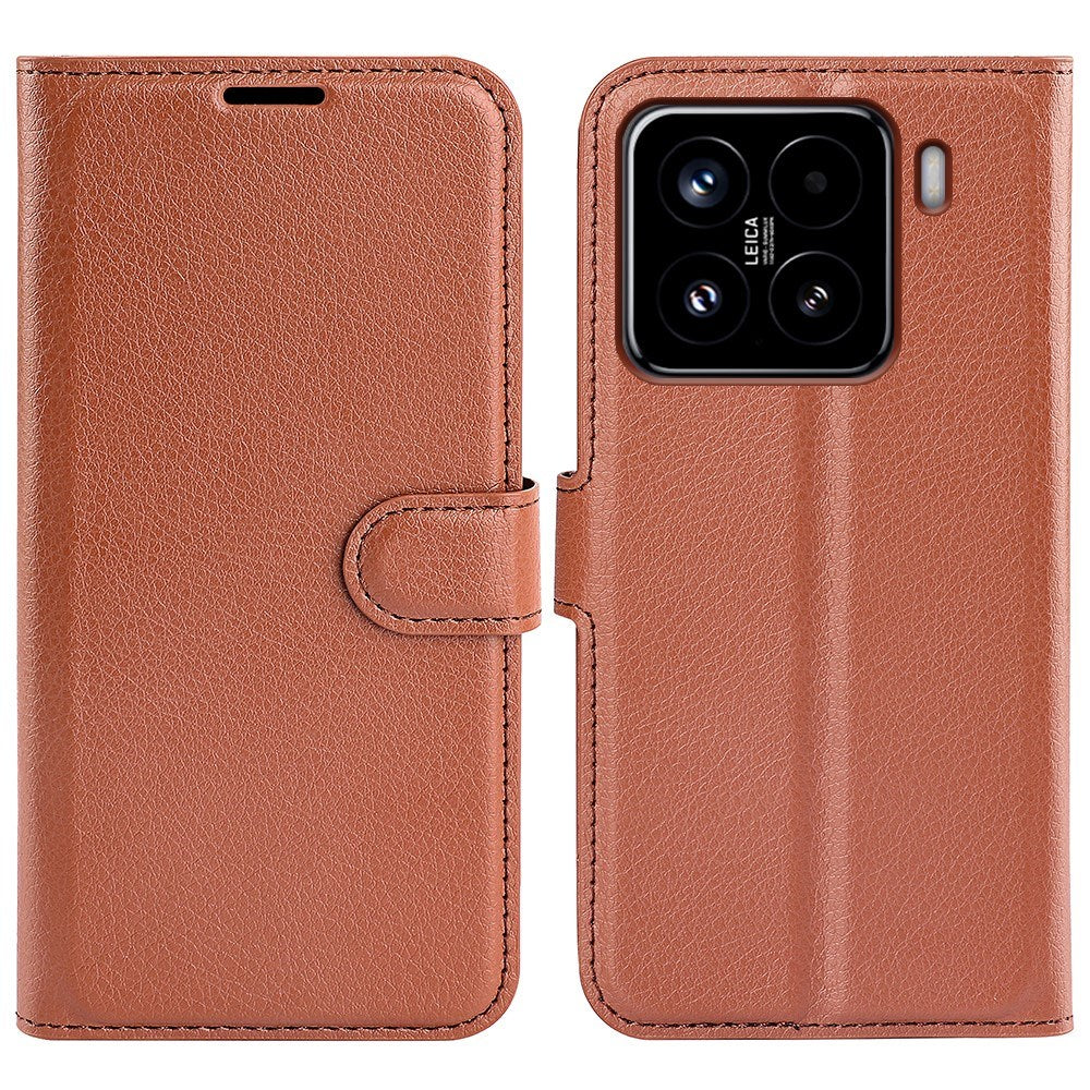 EIDERWOOD Xiaomi 15 Faux Leather Flip Case with Cardholder & Stand Function - Brown