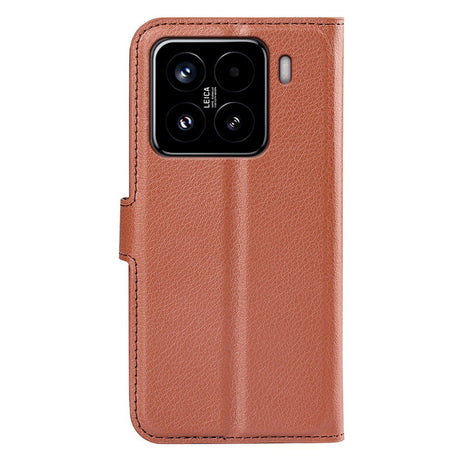 EIDERWOOD Xiaomi 15 Faux Leather Flip Case with Cardholder & Stand Function - Brown