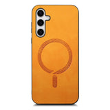 EIDERWOOD Samsung Galaxy S25 Vegan Leather Case - MagSafe Compatible - Orange