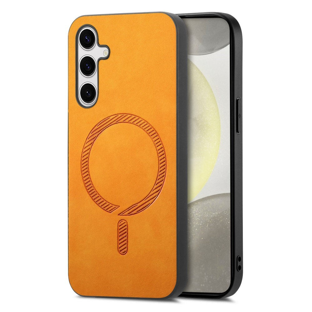 EIDERWOOD Samsung Galaxy S25 Vegan Leather Case - MagSafe Compatible - Orange