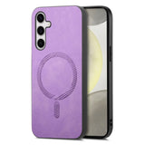 EIDERWOOD Samsung Galaxy S25 Vegan Leather Case - MagSafe Compatible - Purple