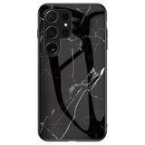 EIDERWOOD Samsung Galaxy S25 Ultra Hybrid Marble Case with Glass Back - Black