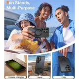 TORRAS Samsung Galaxy S25 Ultra Guardian Ostand Hybrid Case with Kickstand - MagSafe Compatible - Black