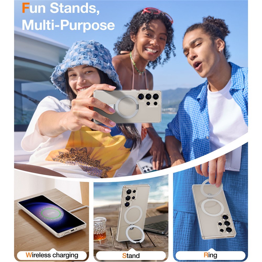TORRAS Samsung Galaxy S25 Ultra Guardian Ostand Hybrid Case with Kickstand - MagSafe Compatible - Transparent