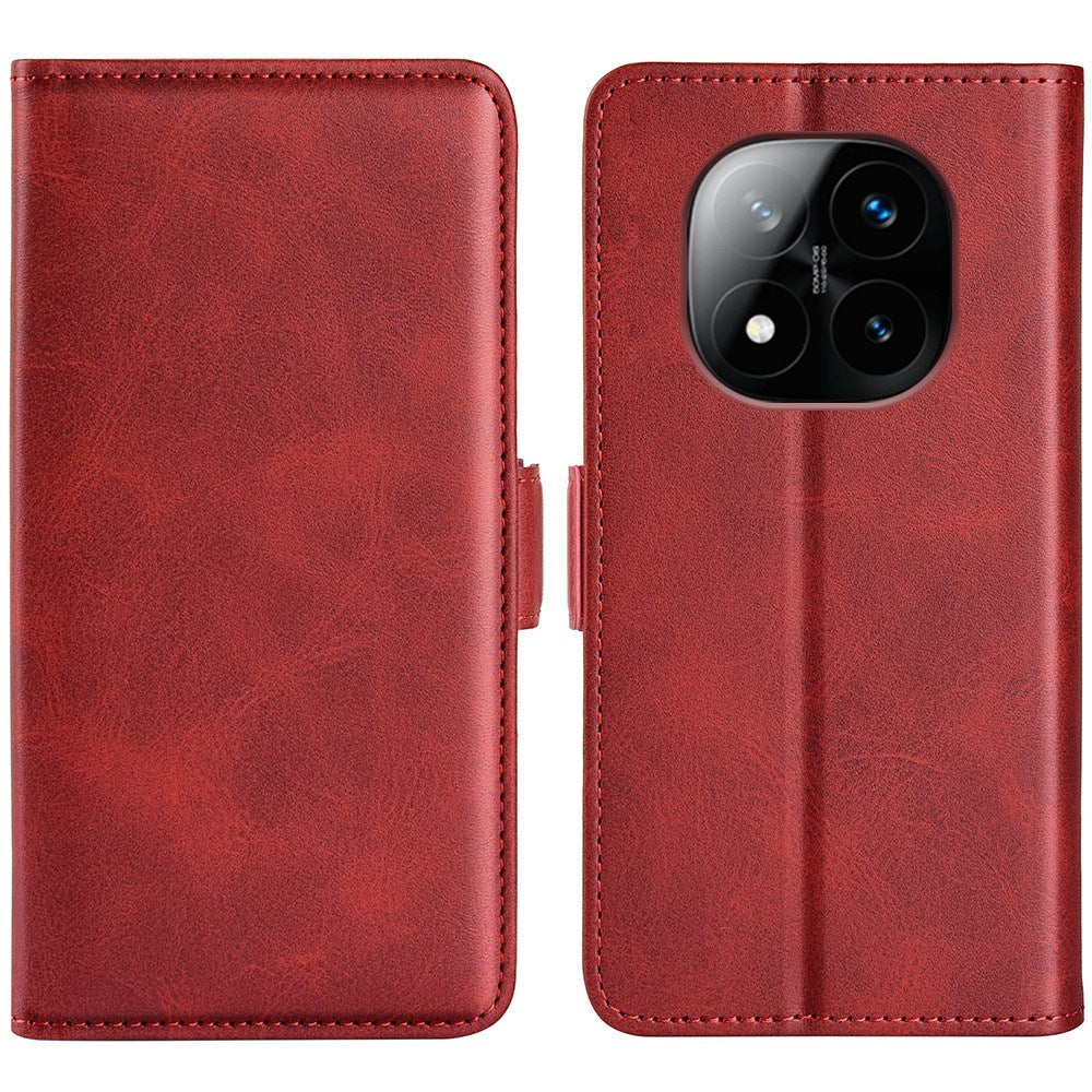 EIDERWOOD Xiaomi Redmi Note 14 Pro+ Faux Leather Flip Case with Wallet & Stand Function - Red