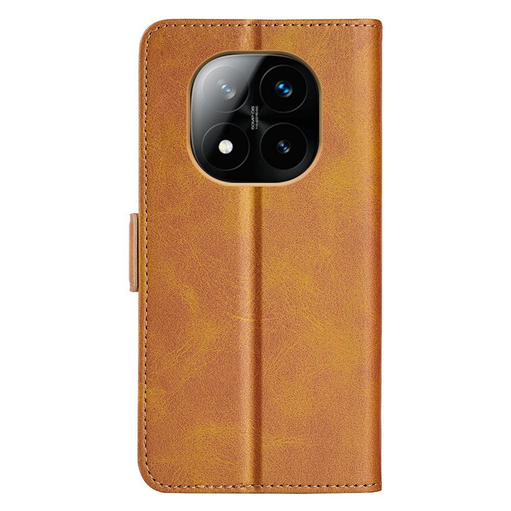 EIDERWOOD Xiaomi Redmi Note 14 Pro+ Faux Leather Flip Case with Cardholder & Stand Function - Light Brown