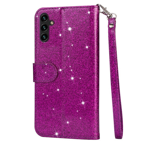 EIDERWOOD Samsung Galaxy A56 (5G) Glitter Flip Case with Zipper Pocket & Stand Function - Purple