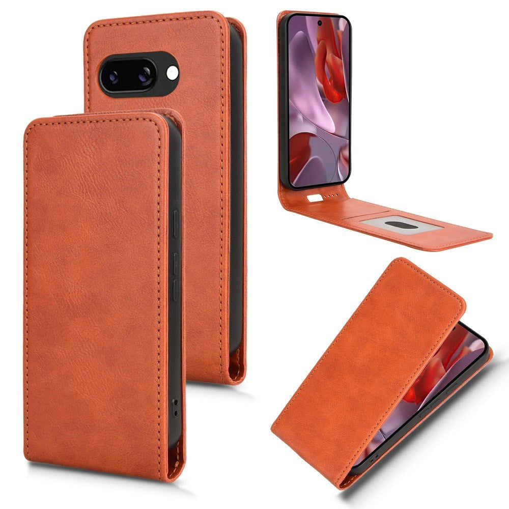 EIDERWOOD Google Pixel 9a Faux Leather Flip Case with Card Pocket - Orange