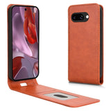 EIDERWOOD Google Pixel 9a Faux Leather Flip Case with Card Pocket - Orange