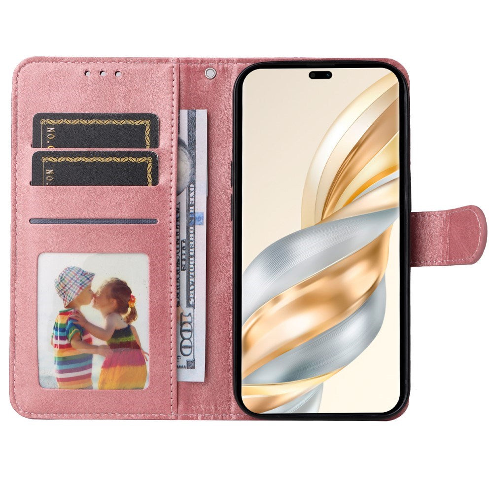 EIDERWOOD Honor Magic7 Lite Faux Leather Flip Case with Strap - Pink