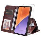 EIDERWOOD Xiaomi 15 Faux Leather Flip Case with Strap & Screen Protection - Brown