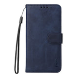 ENKAY iPhone 16e 2-in-1 Faux Leather Flip Case with Screen Protector Glass - Blue