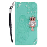EIDERWOOD Samsung Galaxy S25+ (Plus) Faux Leather Flip Case with Owl Design - Turquoise