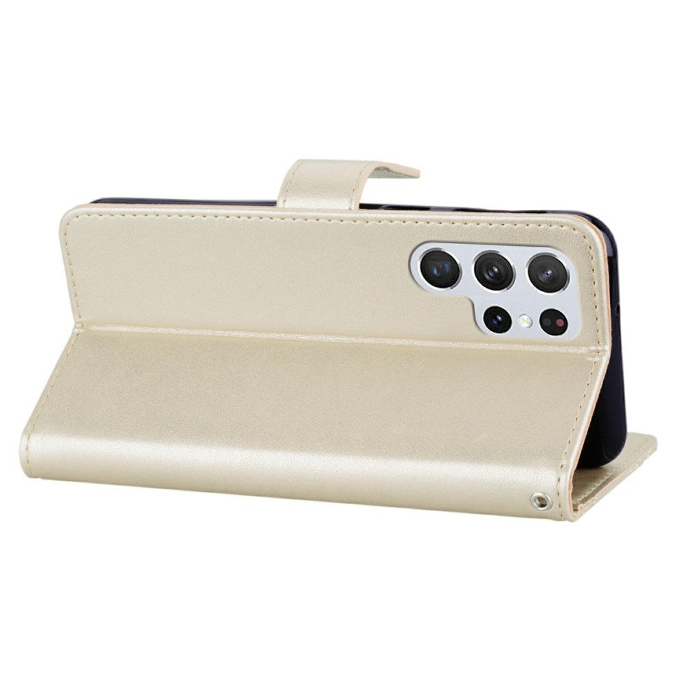 EIDERWOOD Samsung Galaxy S25 Ultra Faux Leather Flip Case with Owl Design - Gold