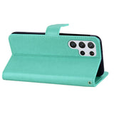 EIDERWOOD Samsung Galaxy S25 Ultra Faux Leather Flip Case with Owl Design - Turquoise