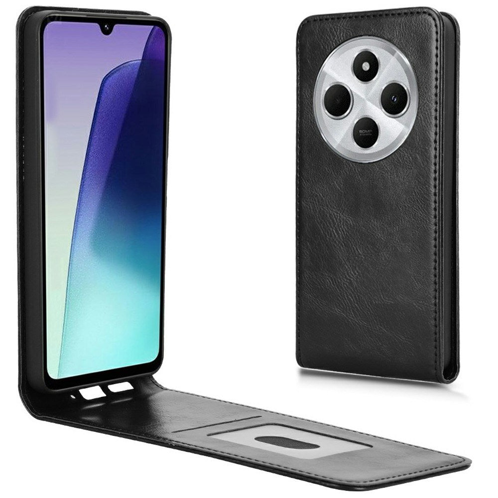 EIDERWOOD Xiaomi Redmi 14C Vertical Flip Case with Card Holder - Black