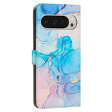 EIDERWOOD Google Pixel 10 Pro XL / 9 Pro XL Marble Patterned Faux Leather Flip Case with Strap - Pink / Blue