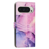 EIDERWOOD Google Pixel 10 Pro XL / 9 Pro XL Marble Patterned Faux Leather Flip Case with Strap - Purple