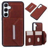 EIDERWOOD Samsung Galaxy S25 2-in-1 Vegan Leather Case with Cardholder & Stand Function - Brown