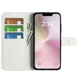 EIDERWOOD iPhone 16e Faux Leather Flip Case with Cardholder & Stand Function - White