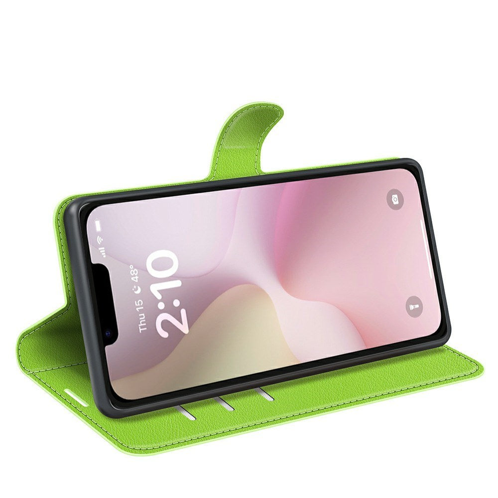 EIDERWOOD iPhone 16e Faux Leather Flip Case with Cardholder & Stand Function - Green