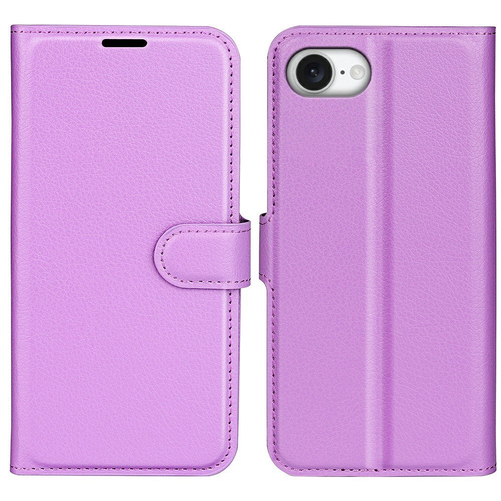 EIDERWOOD iPhone 16e Faux Leather Flip Case with Cardholder & Stand Function - Purple