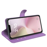 EIDERWOOD iPhone 16e Faux Leather Flip Case with Cardholder & Stand Function - Purple