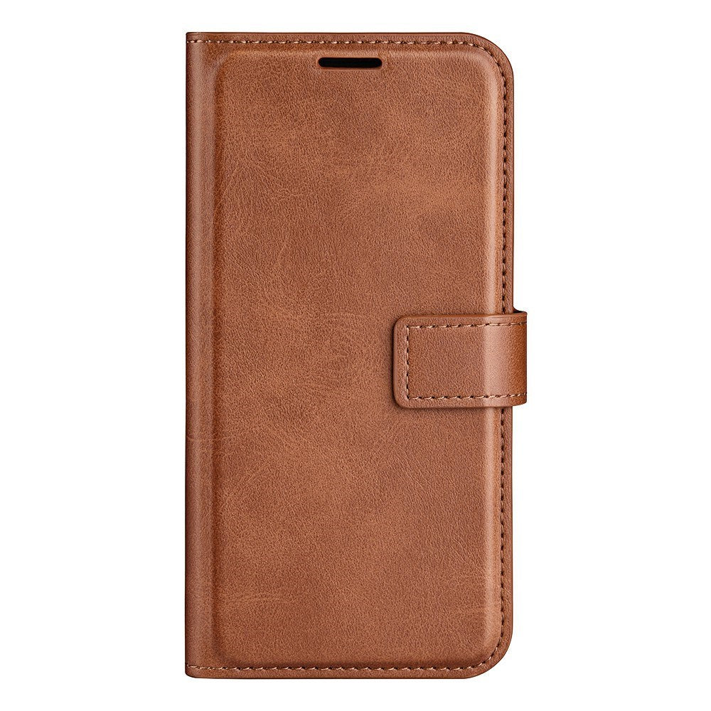 EIDERWOOD iPhone 16e Faux Leather Flip Case - Light Brown