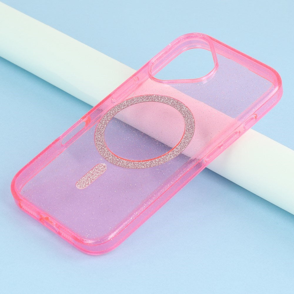 EIDERWOOD iPhone 16 Plus Plastic Glitter Case - MagSafe Compatible - Pink