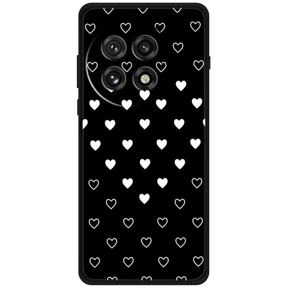 EIDERWOOD OnePlus 13 Flexible Plastic Case with Motif - Black / Hearts