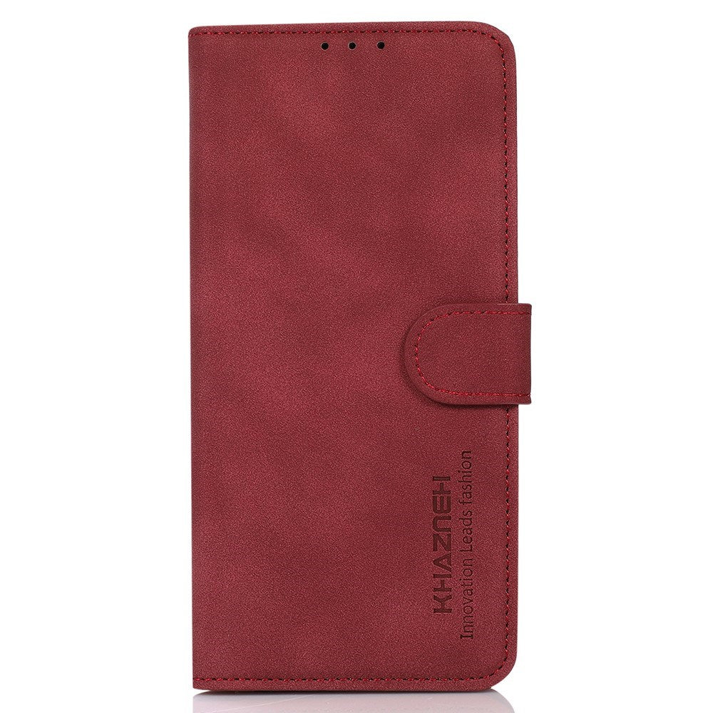 Xiaomi Redmi Note 14 (5G) KHAZNEH Faux Leather Flip Case with Card Holder & Stand Function - Red