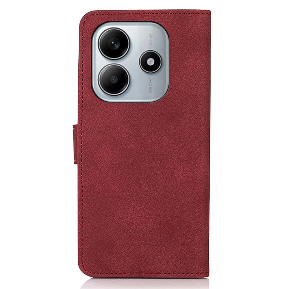 Xiaomi Redmi Note 14 (5G) KHAZNEH Faux Leather Flip Case with Card Holder & Stand Function - Red