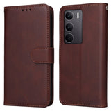 EIDERWOOD Realme 14X (5G) / C75 Faux Leather Flip Case with Strap - Brown