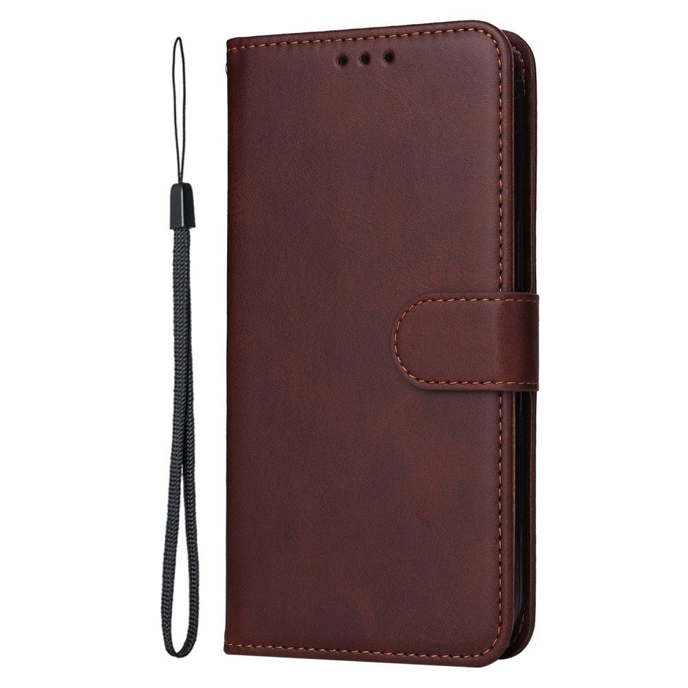 EIDERWOOD Realme 14X (5G) / C75 Faux Leather Flip Case with Strap - Brown