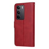EIDERWOOD Realme 14X (5G) / C75 Faux Leather Flip Case with Strap - Red