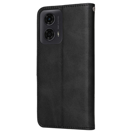 EIDERWOOD Motorola Moto E14 (4G) / G04 (4G) / G04s (4G) / G24 (4G) Faux Leather Flip Case with Strap - Black