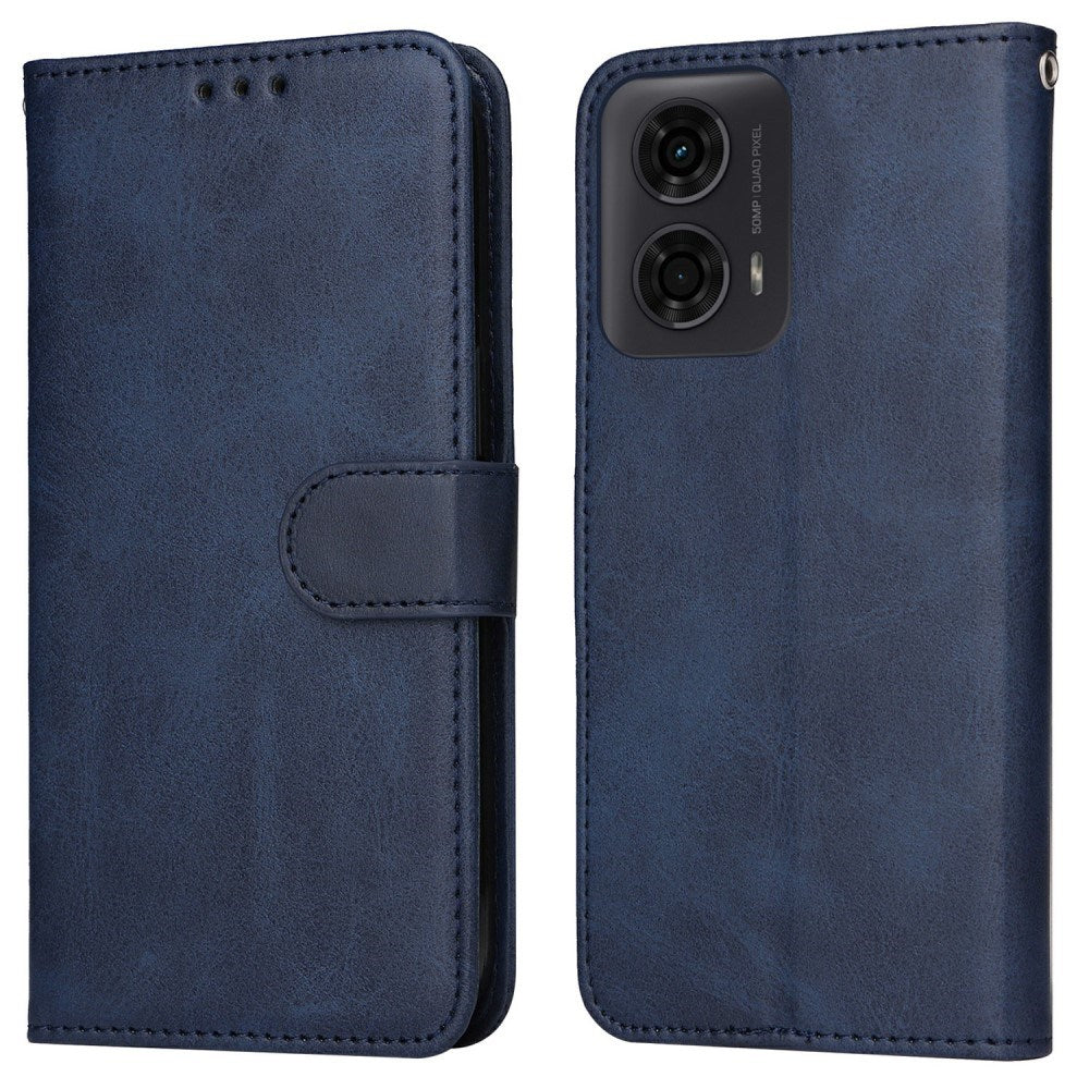 EIDERWOOD Motorola Moto E14 (4G) / G04 (4G) / G04s (4G) / G24 (4G) Faux Leather Flip Case with Strap - Blue