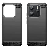EIDERWOOD Xiaomi Redmi Note 14 (4G) Brushed Carbon Fiber Flexible Plastic Case - Black