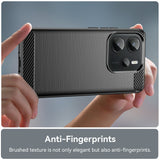 EIDERWOOD Xiaomi Redmi Note 14 (4G) Brushed Carbon Fiber Flexible Plastic Case - Black