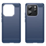 EIDERWOOD Xiaomi Redmi Note 14 (4G) Brushed Carbon Fiber Flexible Plastic Case - Blue