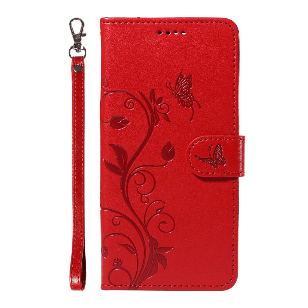 EIDERWOOD OnePlus 13R Flip Case with Engraved Motif - Card Holder & Stand Function - Red