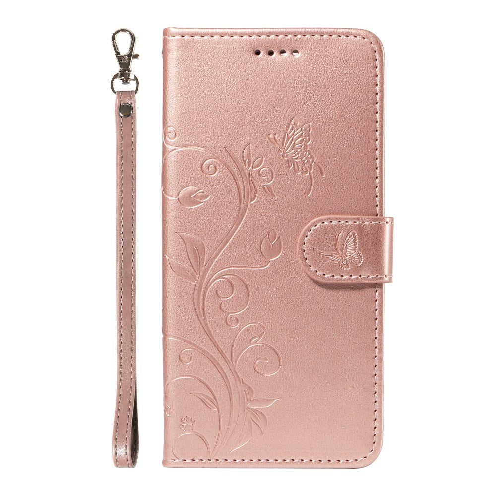 EIDERWOOD OnePlus 13R Flip Case with Engraved Motif - Card Holder & Stand Function - Rose Gold